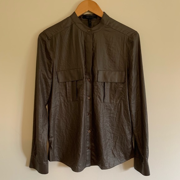 BCBGMaxAzria Dusty Olive Anderson Button Up - Picture 6 of 14